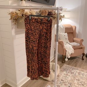 Animal print midi skirt